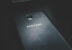 close up photo of black samsung phone