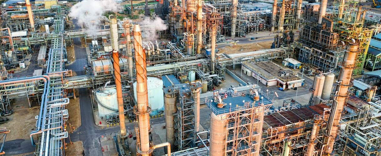 refinery from a birds eye view