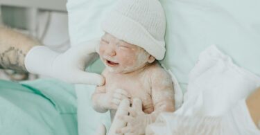 a baby in a hospital